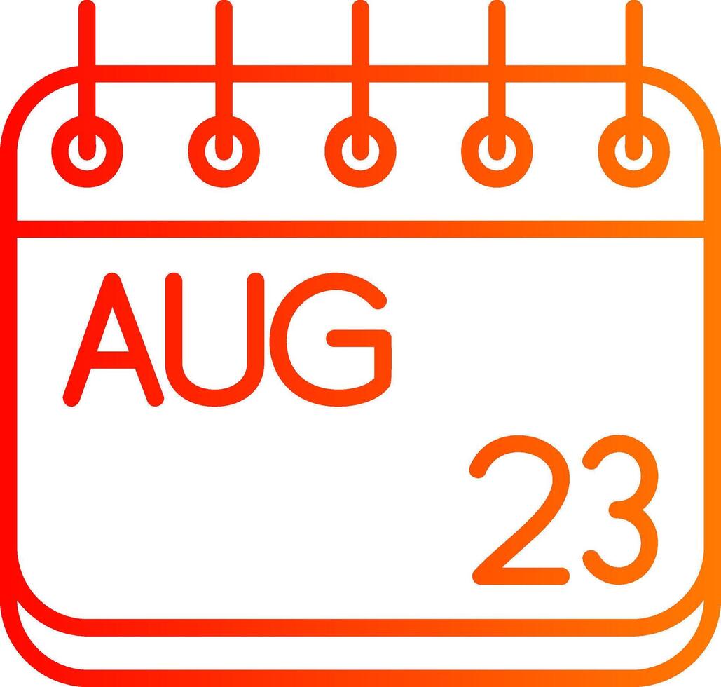 August Line Gradient Icon vector