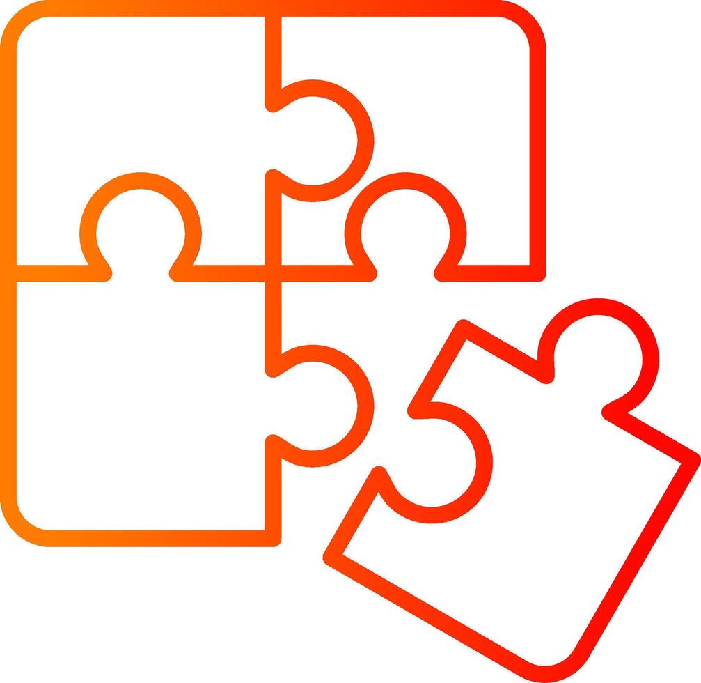 Puzzle Line Gradient Icon vector