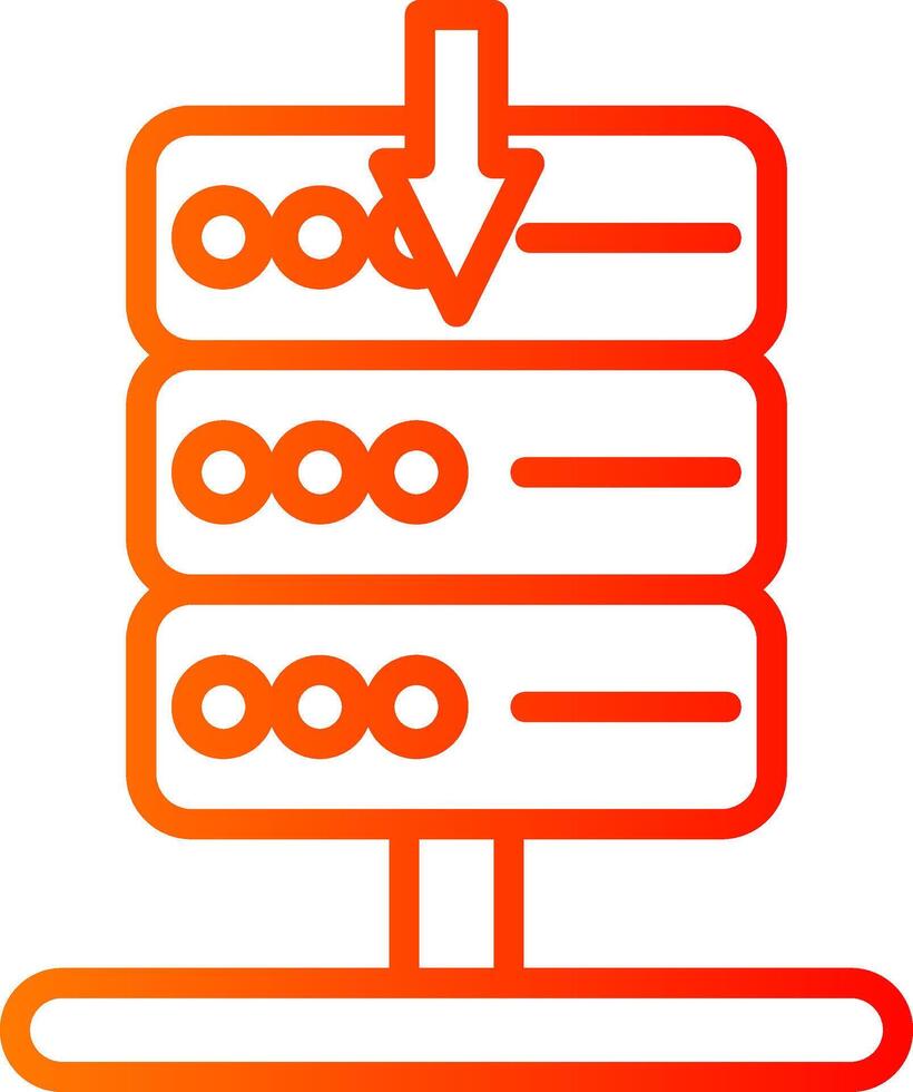 Server Down Line Gradient Icon vector