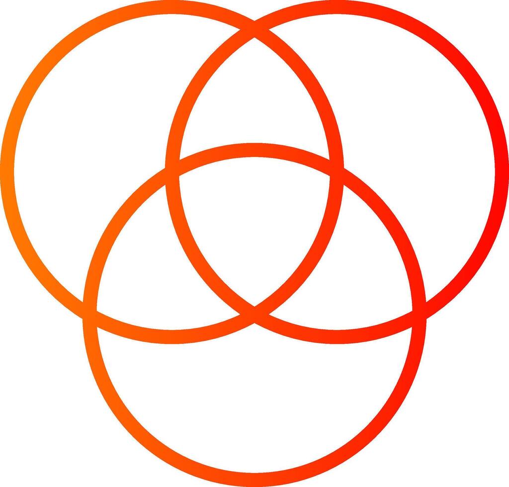 Venn Diagram Line Gradient Icon vector