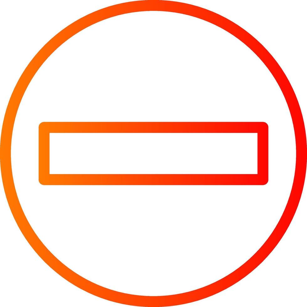 Minus Line Gradient Icon vector