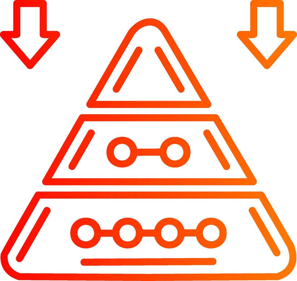 Pyramid Chart Line Gradient Icon vector
