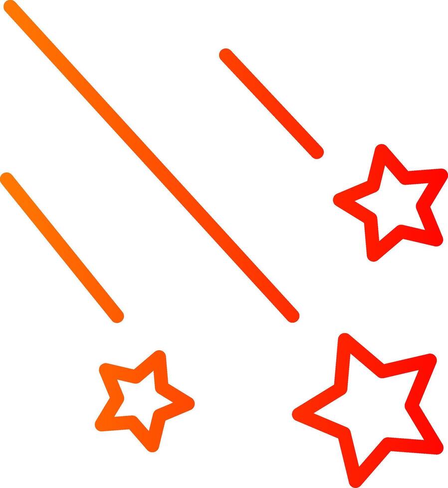 Shooting Stars Line Gradient Icon vector