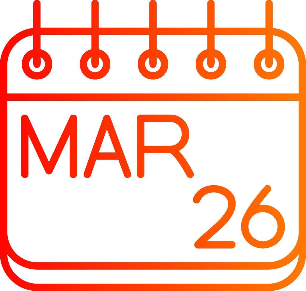March Line Gradient Icon vector
