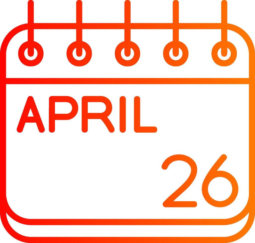 April Line Gradient Icon vector
