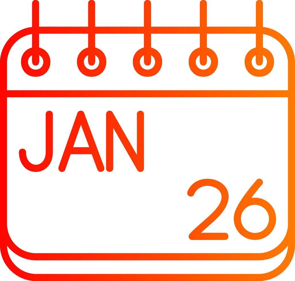 January Line Gradient Icon vector