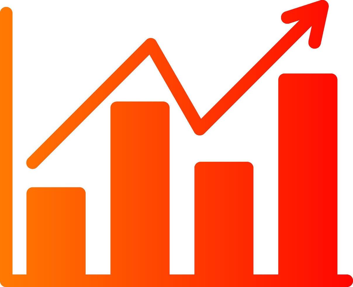 Bar Chart Glyph Gradient Icon vector