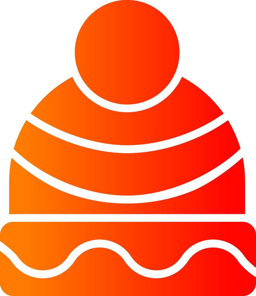 Winter Hat Glyph Gradient Icon vector