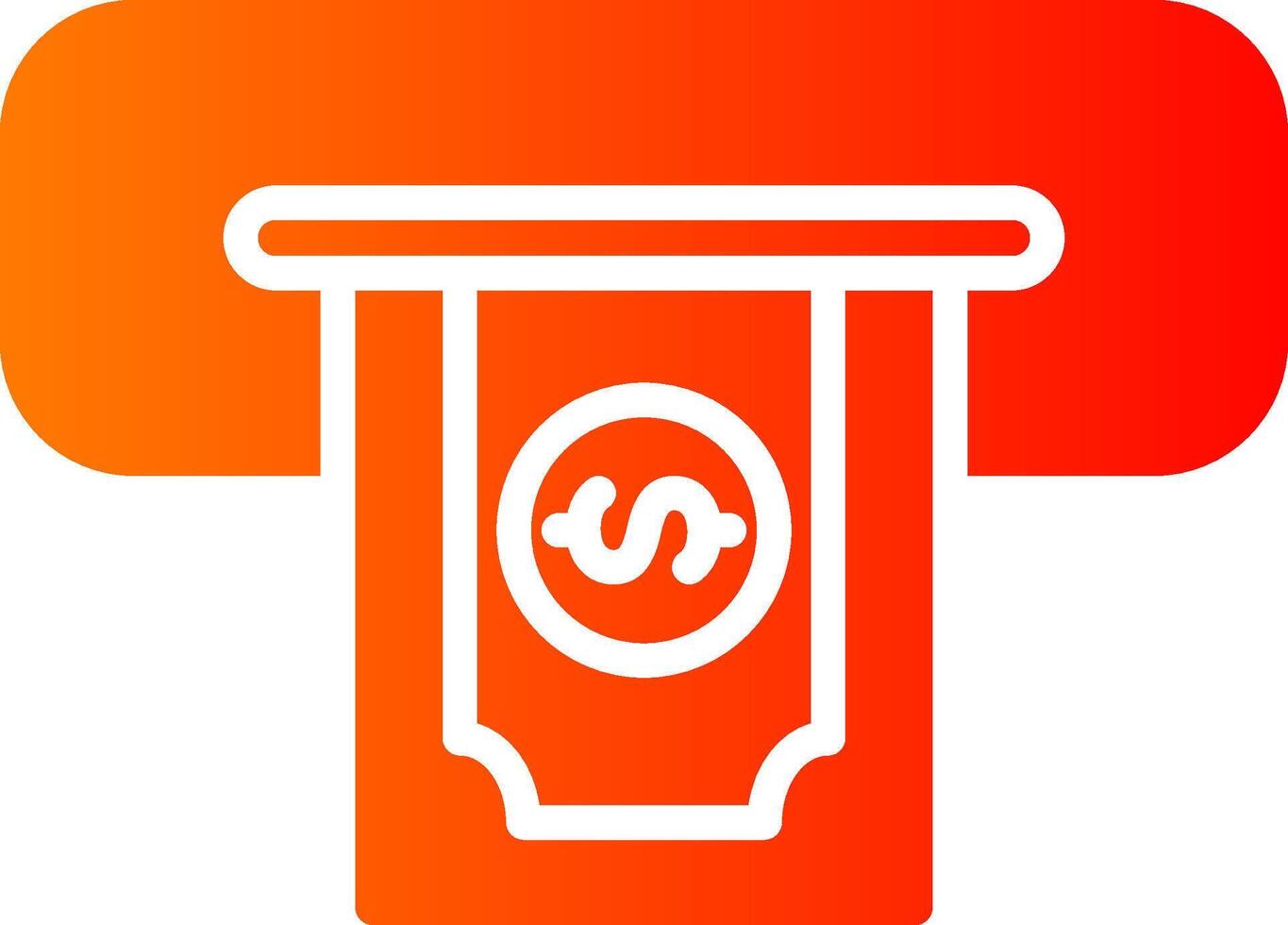 Cash Withdraw Glyph Gradient Icon vector