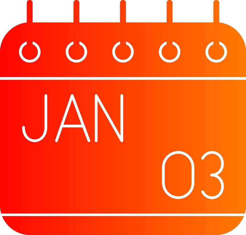 January Glyph Gradient Icon vector
