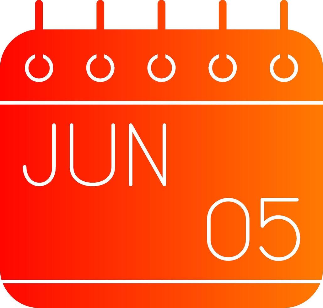 June Glyph Gradient Icon vector
