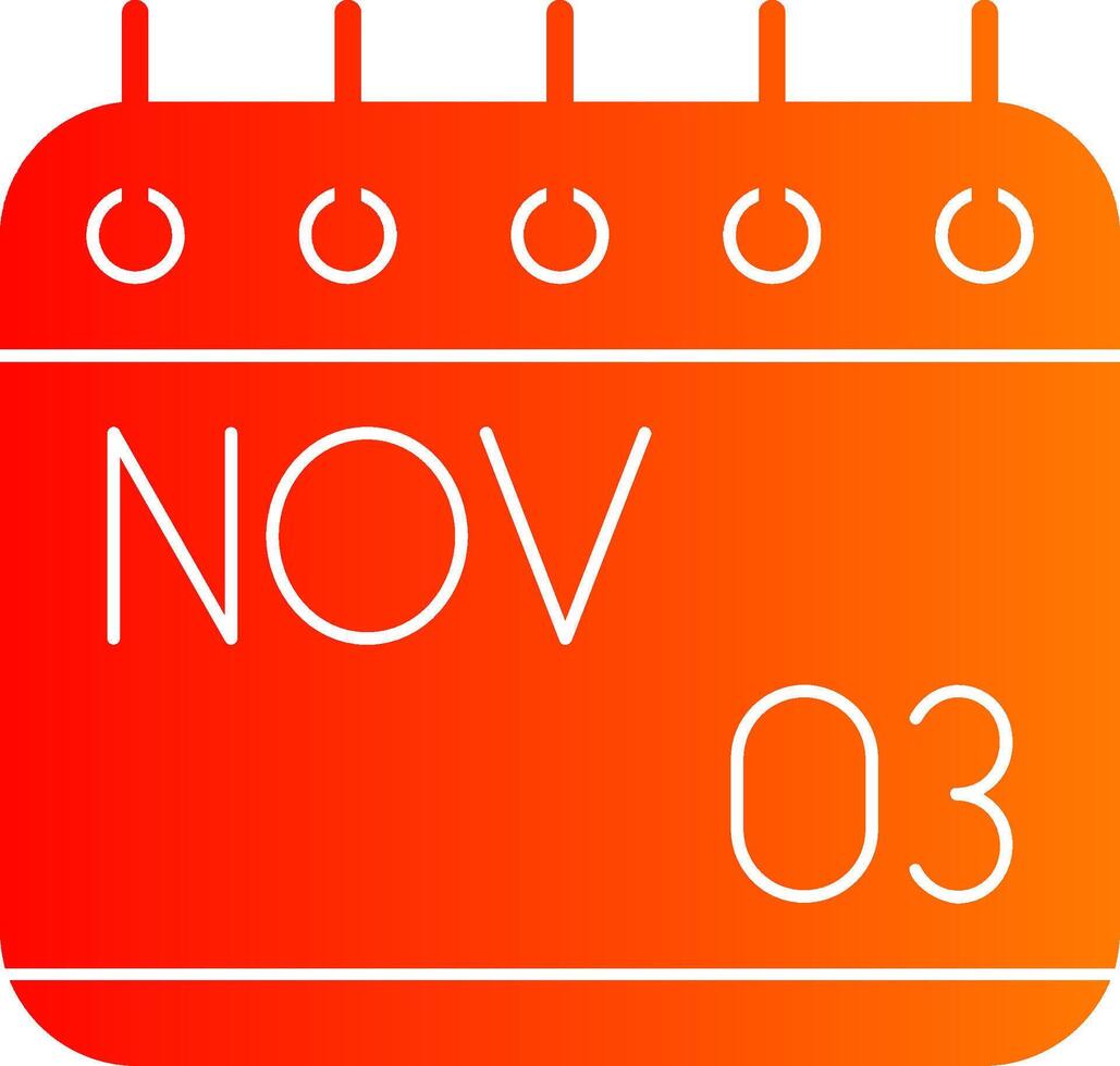 November Glyph Gradient Icon vector