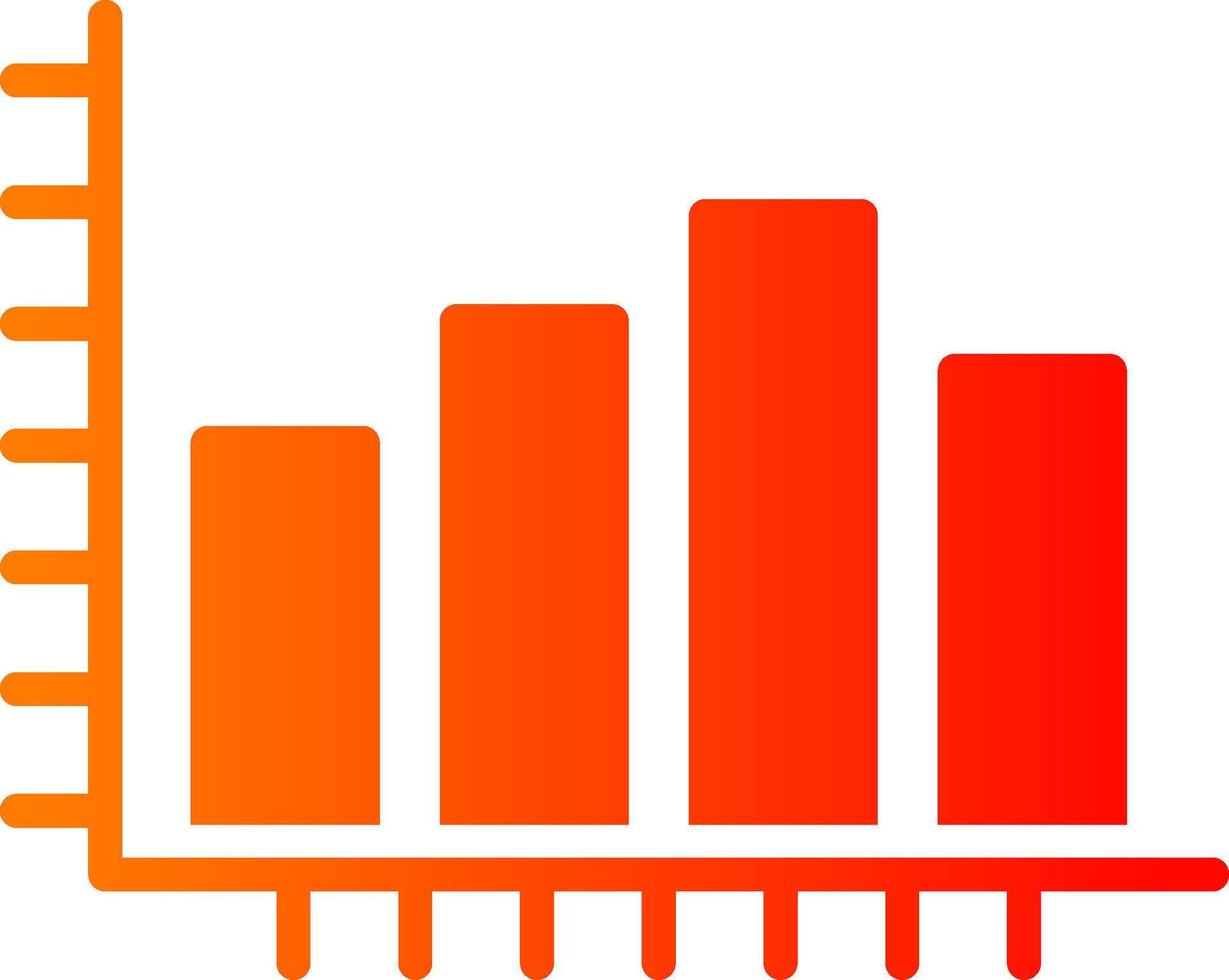 Bar Chart Glyph Gradient Icon vector