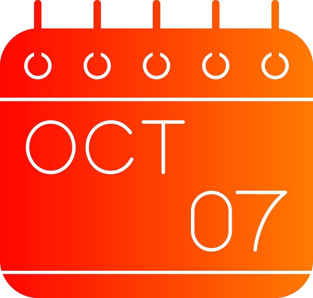 October Glyph Gradient Icon vector