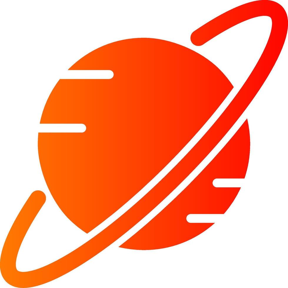 Saturn Glyph Gradient Icon vector
