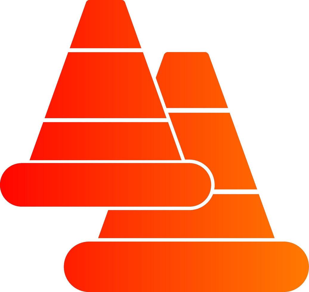 Traffic Cone Glyph Gradient Icon vector