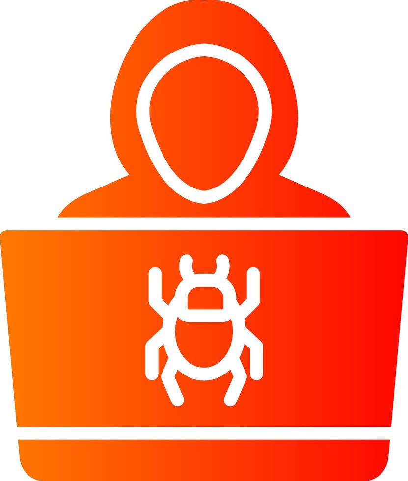 Hacker Glyph Gradient Icon vector