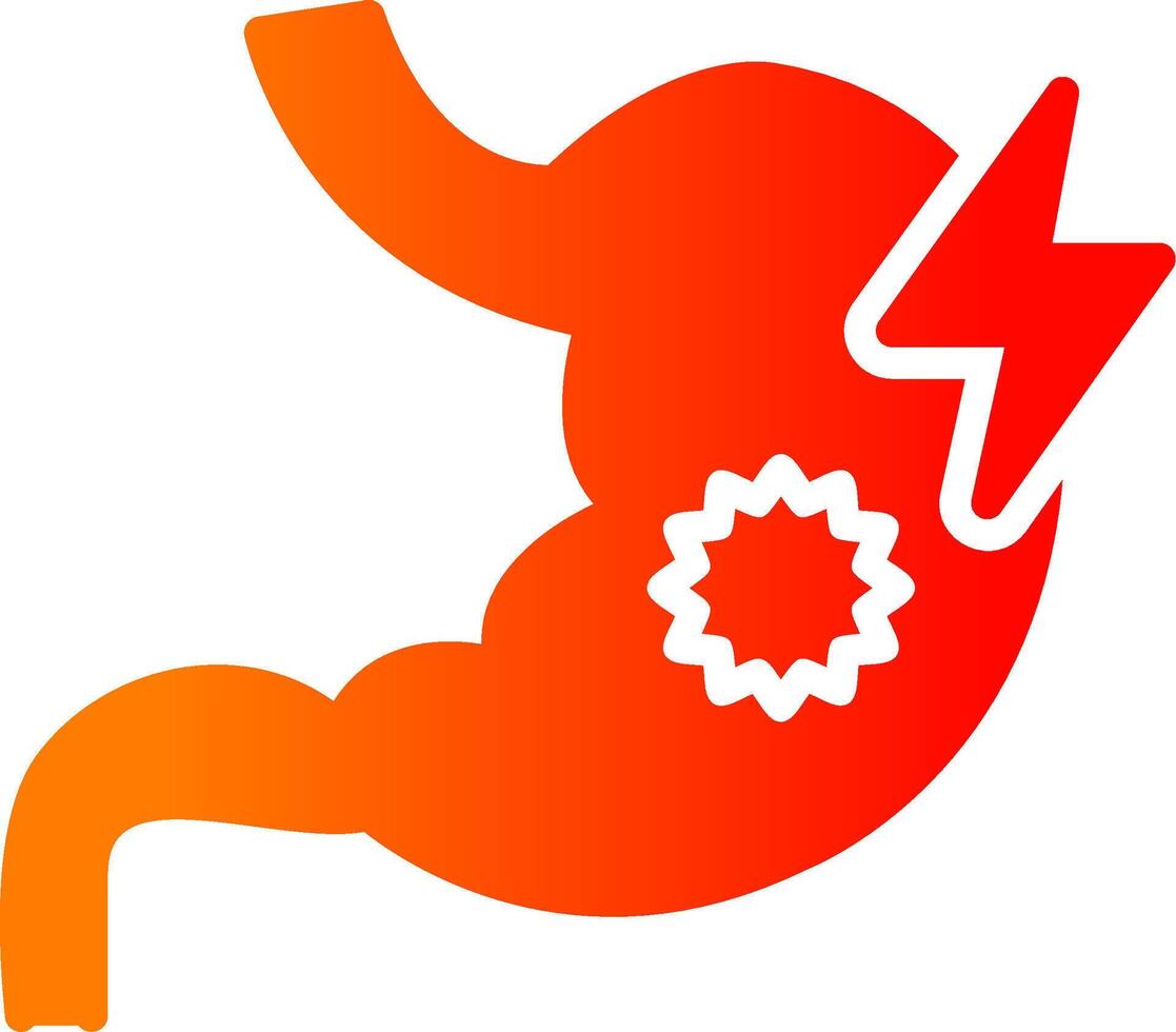 Abdominal pain Glyph Gradient Icon vector