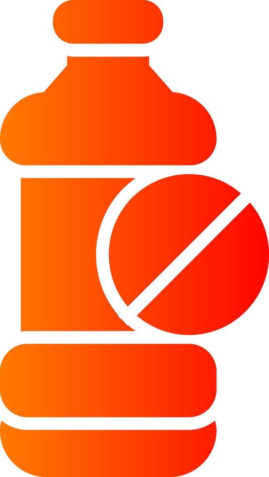 No Plastic Bottle Glyph Gradient Icon vector