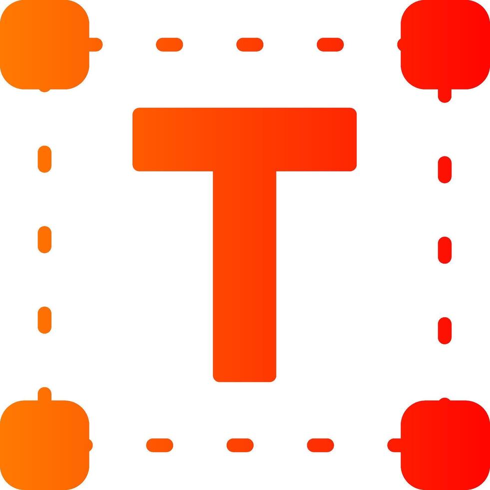 Text Glyph Gradient Icon vector