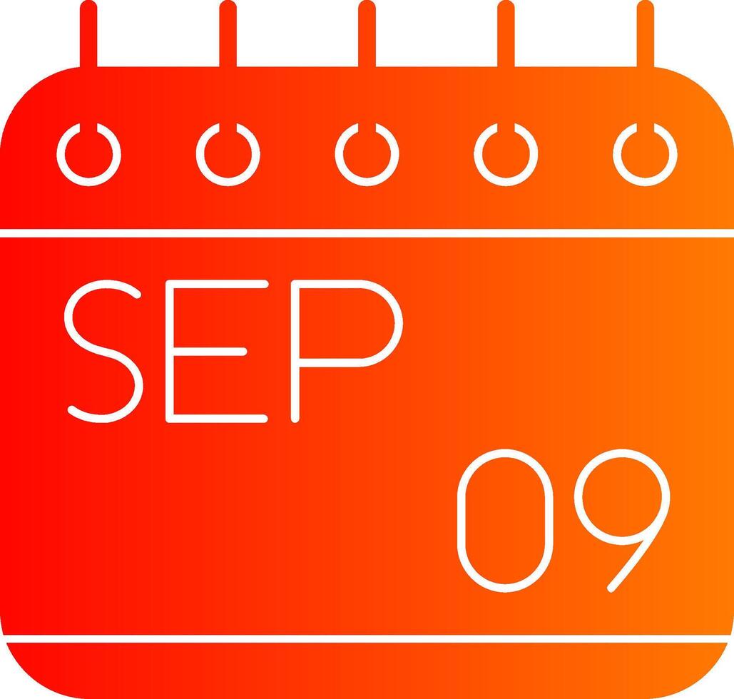 September Glyph Gradient Icon vector