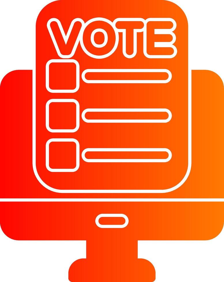 Online Voting Glyph Gradient Icon vector