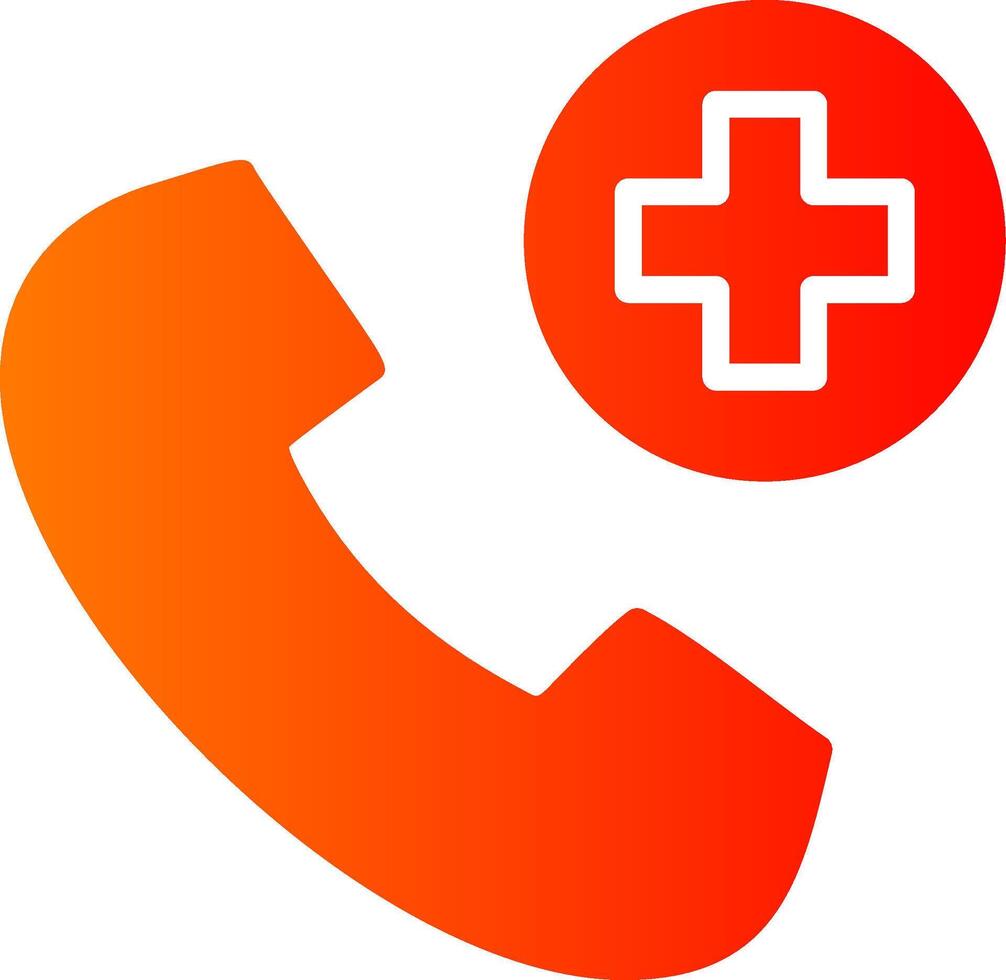 Emergency Call Glyph Gradient Icon vector