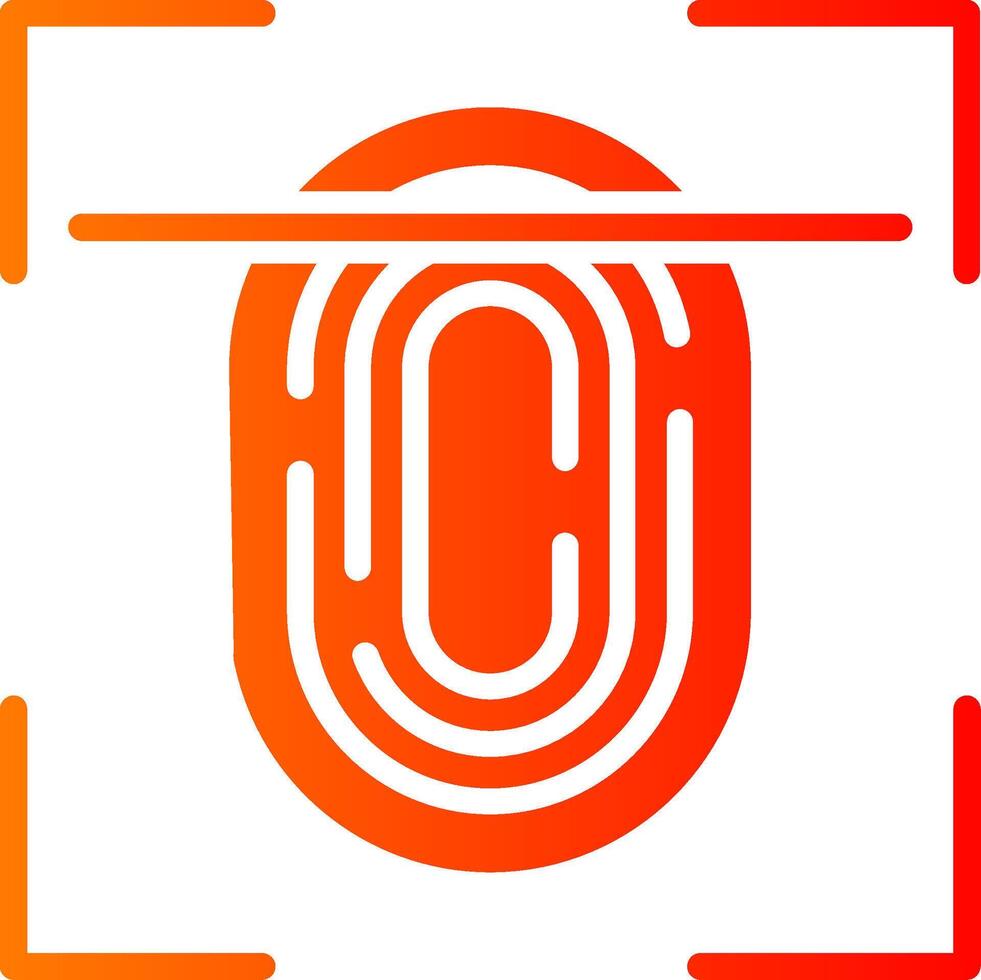 Fingerprint Scan Glyph Gradient Icon vector