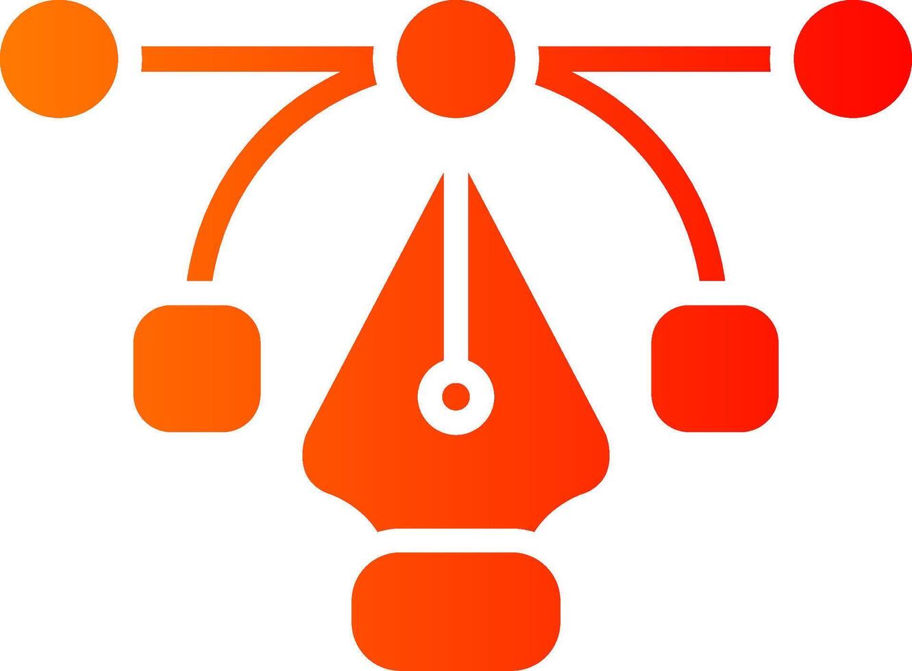 Pen Tool Glyph Gradient Icon vector