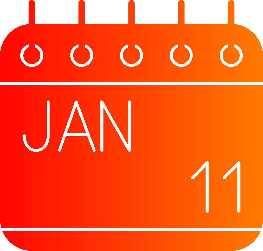 January Glyph Gradient Icon vector