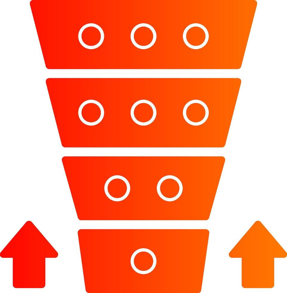 Funnel Chart Glyph Gradient Icon vector