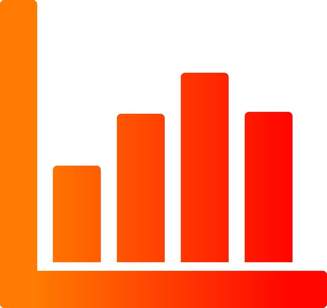 Bar Chart Glyph Gradient Icon vector
