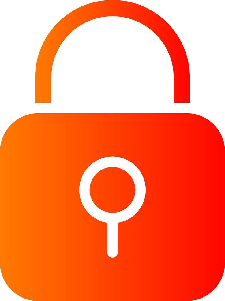 lock Glyph Gradient Icon vector