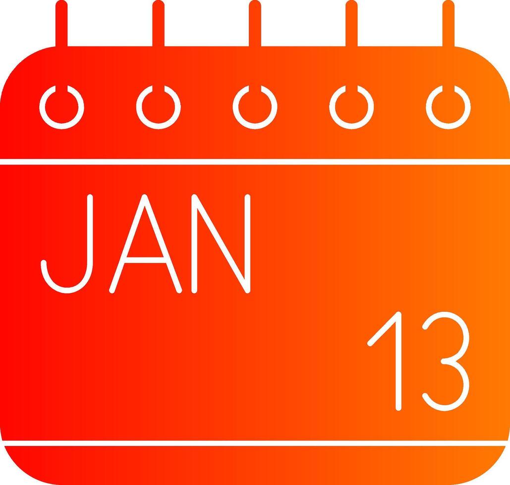 January Glyph Gradient Icon vector
