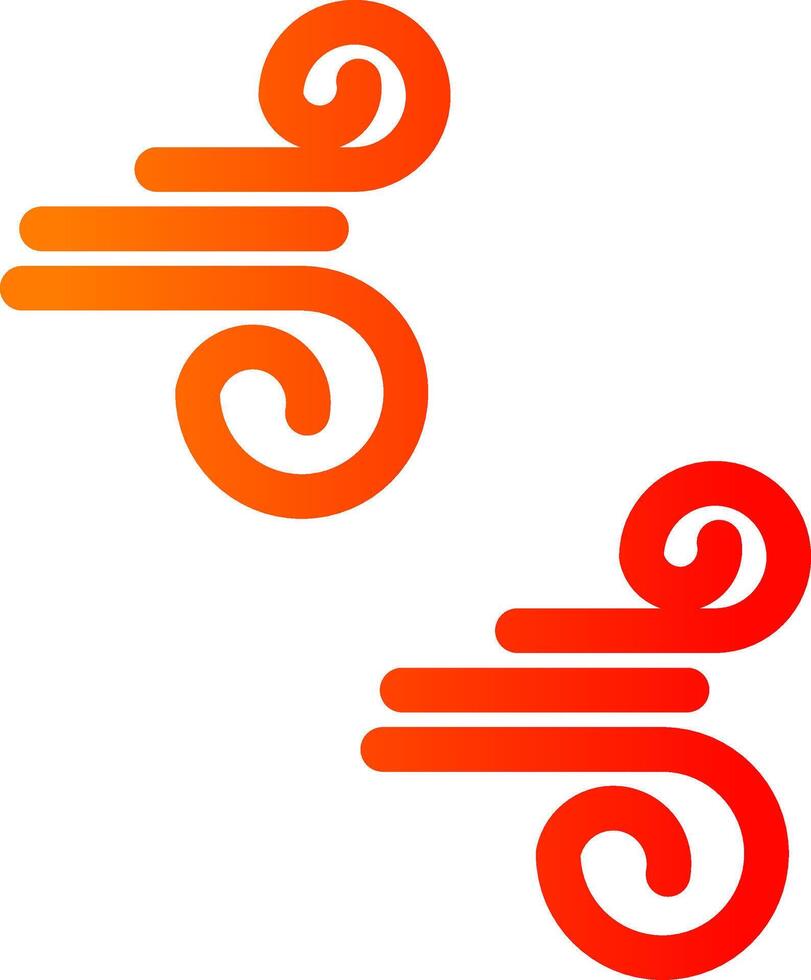 Wind Glyph Gradient Icon vector