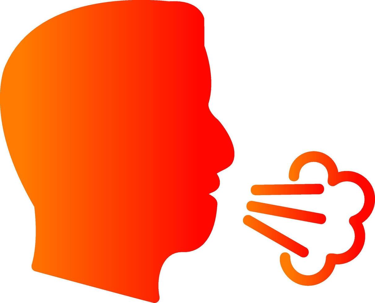Dry Cough Glyph Gradient Icon vector