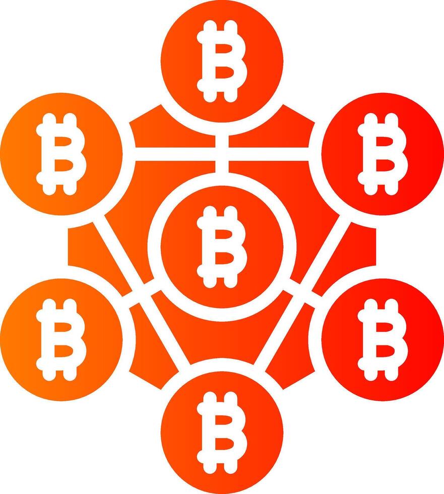 Blockchain Glyph Gradient Icon vector