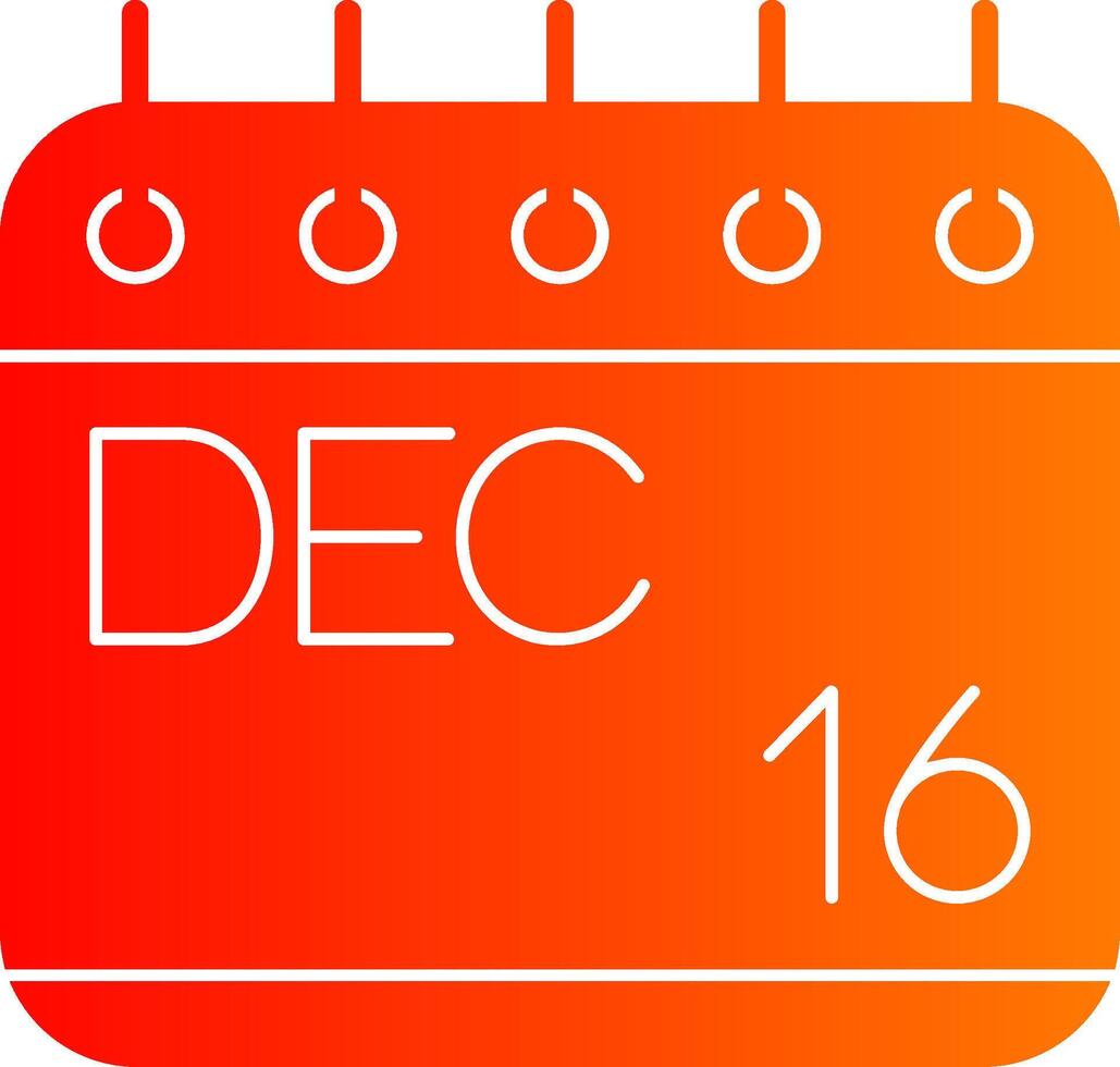 December Glyph Gradient Icon vector