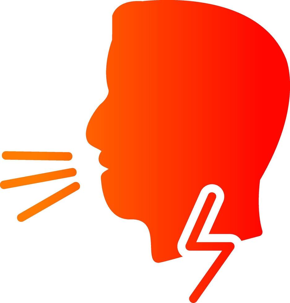 Difficult Breathing Glyph Gradient Icon vector