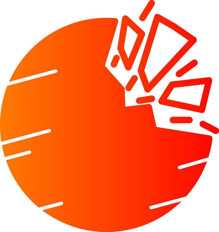 Destroyed Planet Glyph Gradient Icon vector