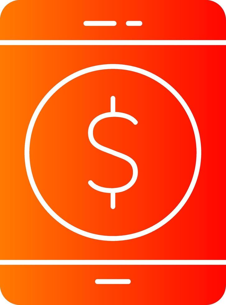 Online Money Glyph Gradient Icon vector