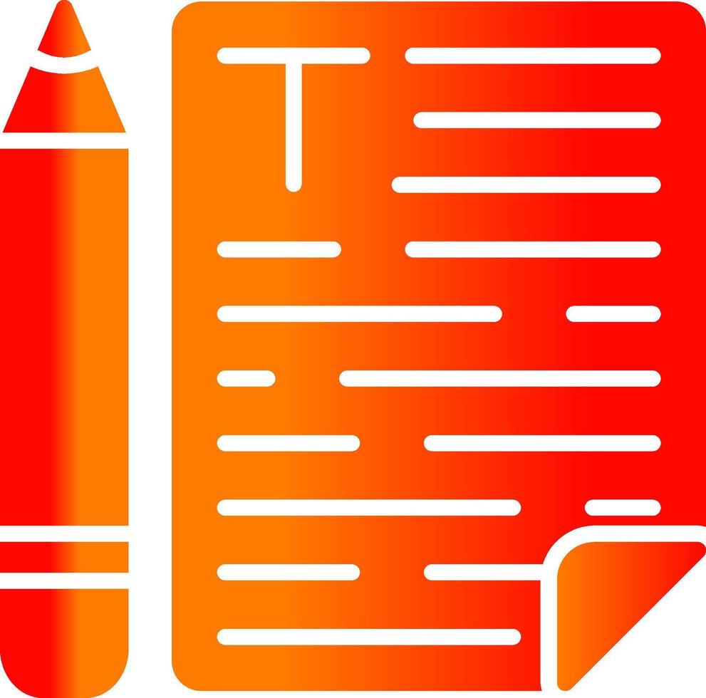 Copywriter Glyph Gradient Icon vector