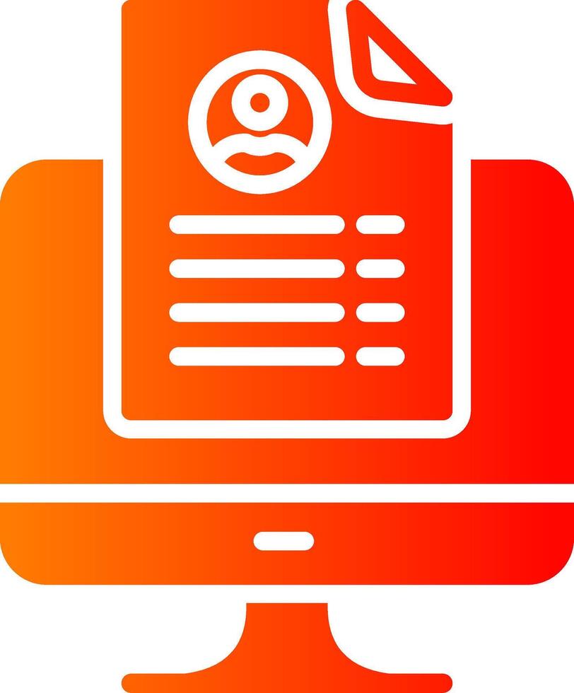 Online Resume Glyph Gradient Icon vector