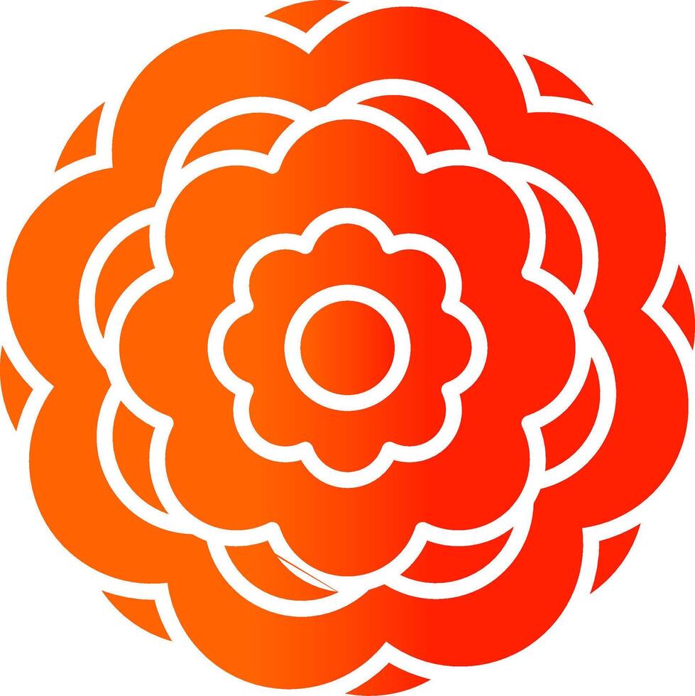 Peony Glyph Gradient Icon vector