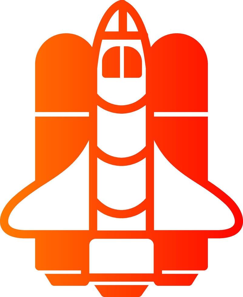 Spaceship Glyph Gradient Icon vector