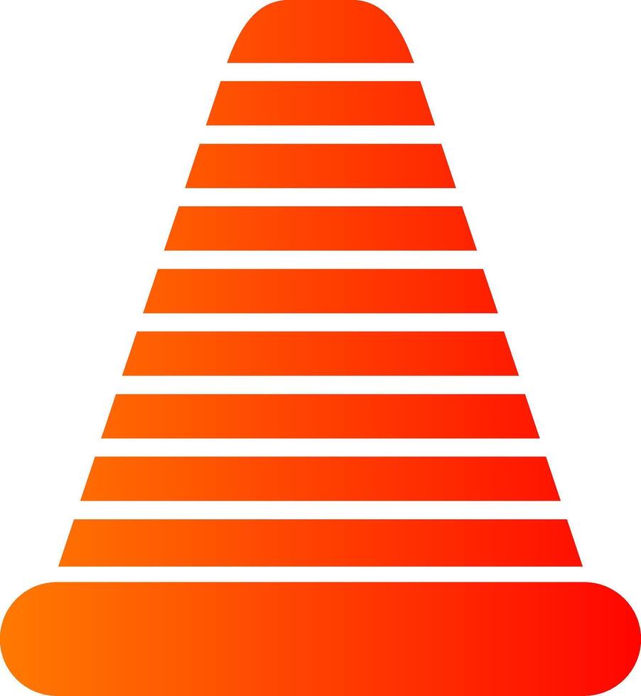 Traffic Cone Glyph Gradient Icon vector