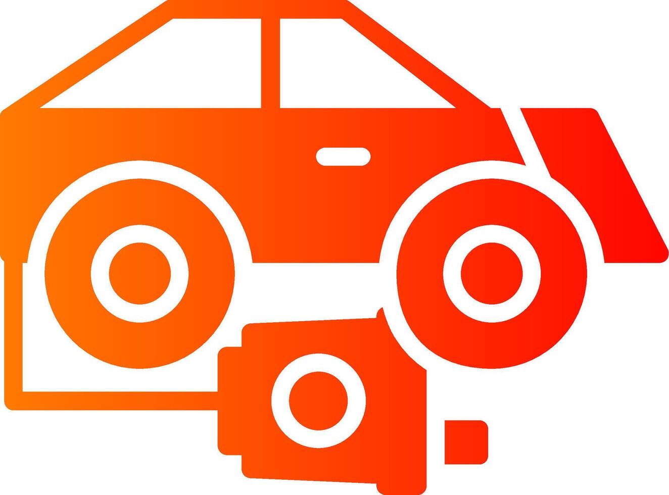 Electric Car Glyph Gradient Icon vector