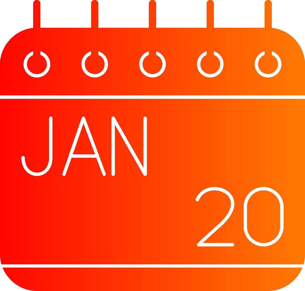 January Glyph Gradient Icon vector