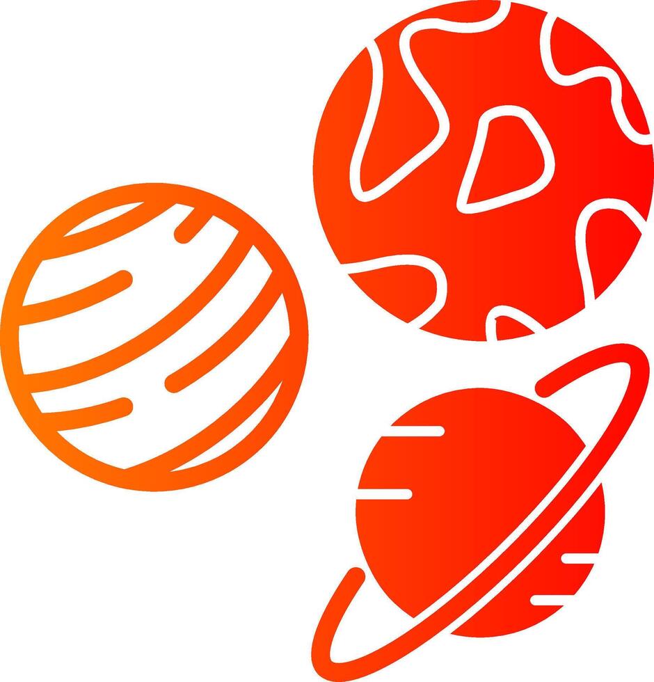 Planets Glyph Gradient Icon vector