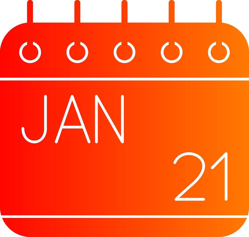 January Glyph Gradient Icon vector